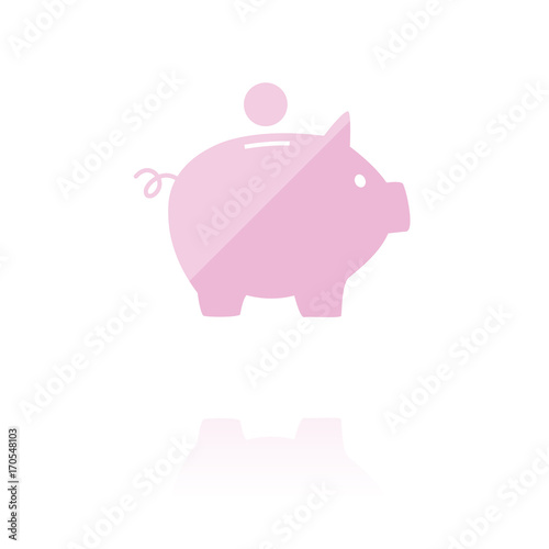 farbiges Symbol - Sparschwein seitlich