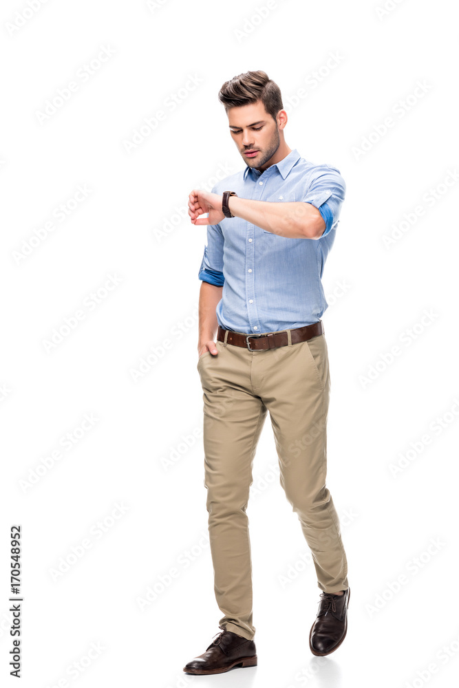 Fototapeta premium man looking at watch