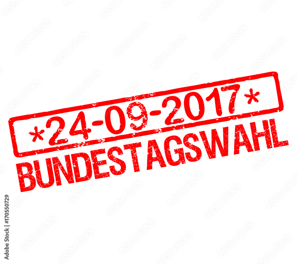 Ruberstamp with text German election 2017 in german Ruberstamp with text German election 2017 in german