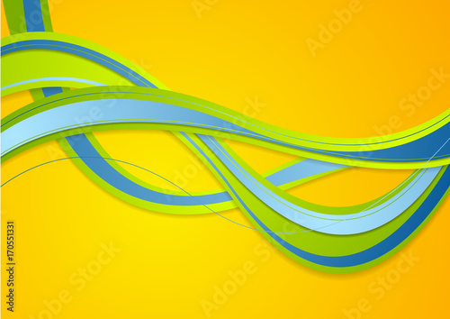 Abstract colorful corporate waves background © saicle