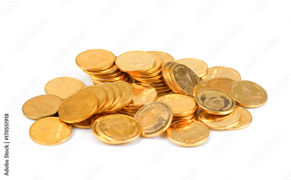 Gold Thai baht, money, Thai coin, Money thai coins ( bath) staircase sorted. King of Thailand. savings, Busines successful. Gold Thai baht, money, Thai coin, Money thai coins ( bath) staircase sorted. King of Thailand. savings, Busines successful.