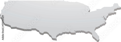 USA map 3D perspective view. vector illustration