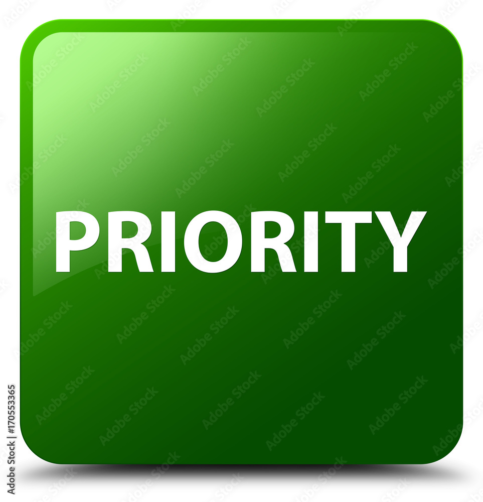 Priority green square button Priority green square button