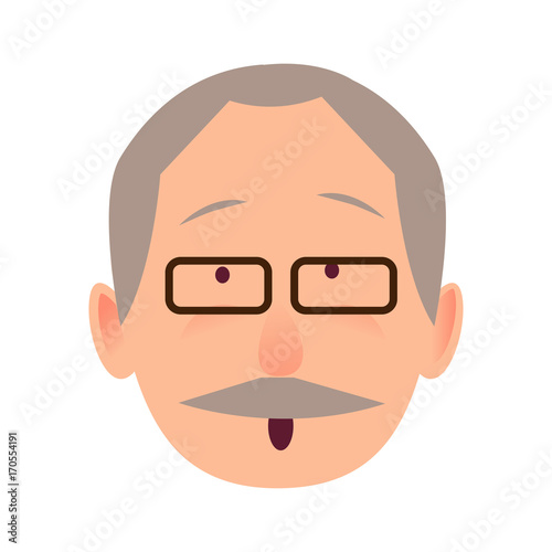 Surprised Face of Gray-haired Old Man Close-up