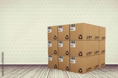 Composite image of composite image of cardboard boxes