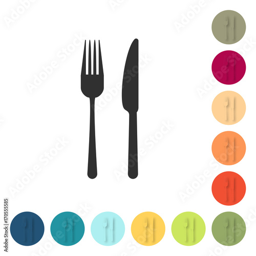 Farbige Buttons - Besteck Restaurant