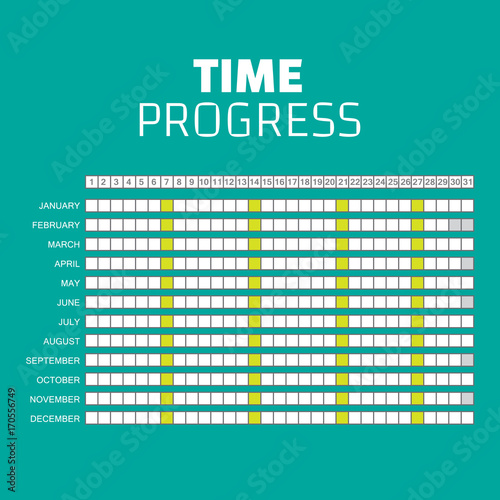 Vector timeline progress graph, gantt chart of project. photo