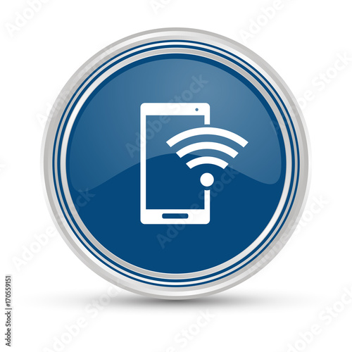Blauer Button - Smartphone Empfang
