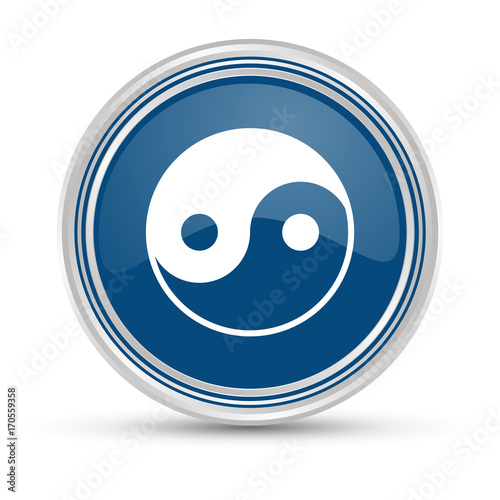 Blauer Button - Yin-Yang