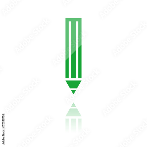 Farbiges Symbol - grüner Bleistift