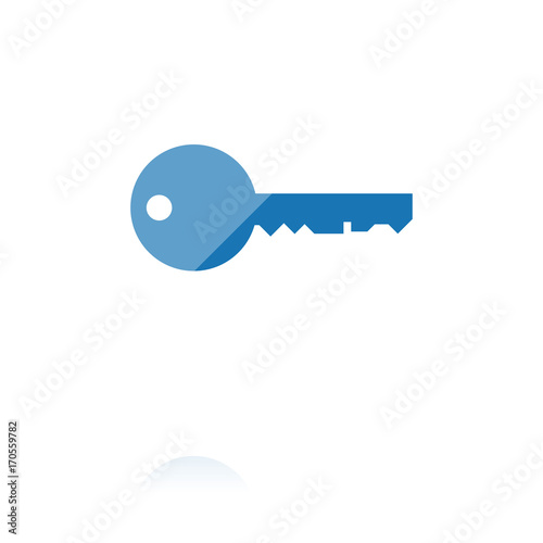 Farbiges Symbol - blauer Schlüssel