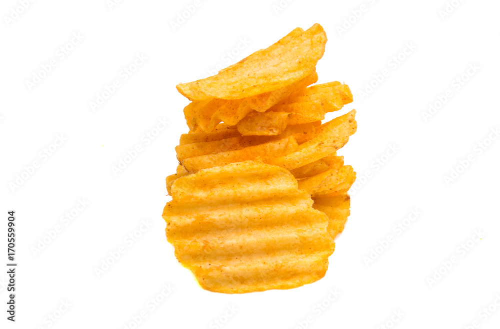 Fototapeta premium wavy potato chips isolated