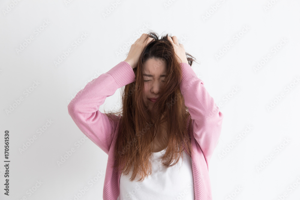 ショック・女性(白バック) ショック・女性(白バック)