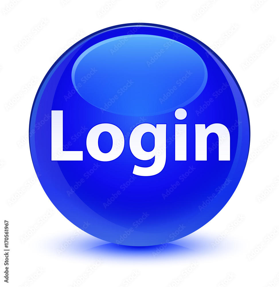Login glassy blue round button Login glassy blue round button