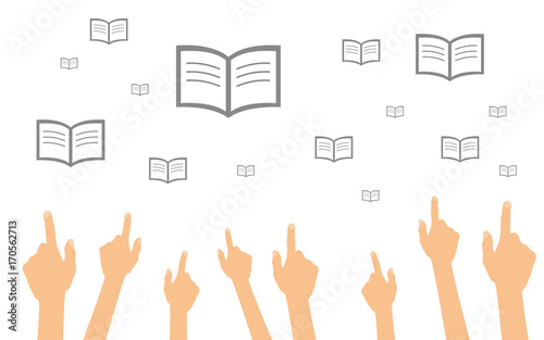 Hände zeigen auf Zeitungen