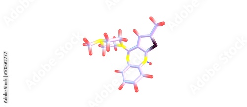 Olanzapine molecular structure isolated on white