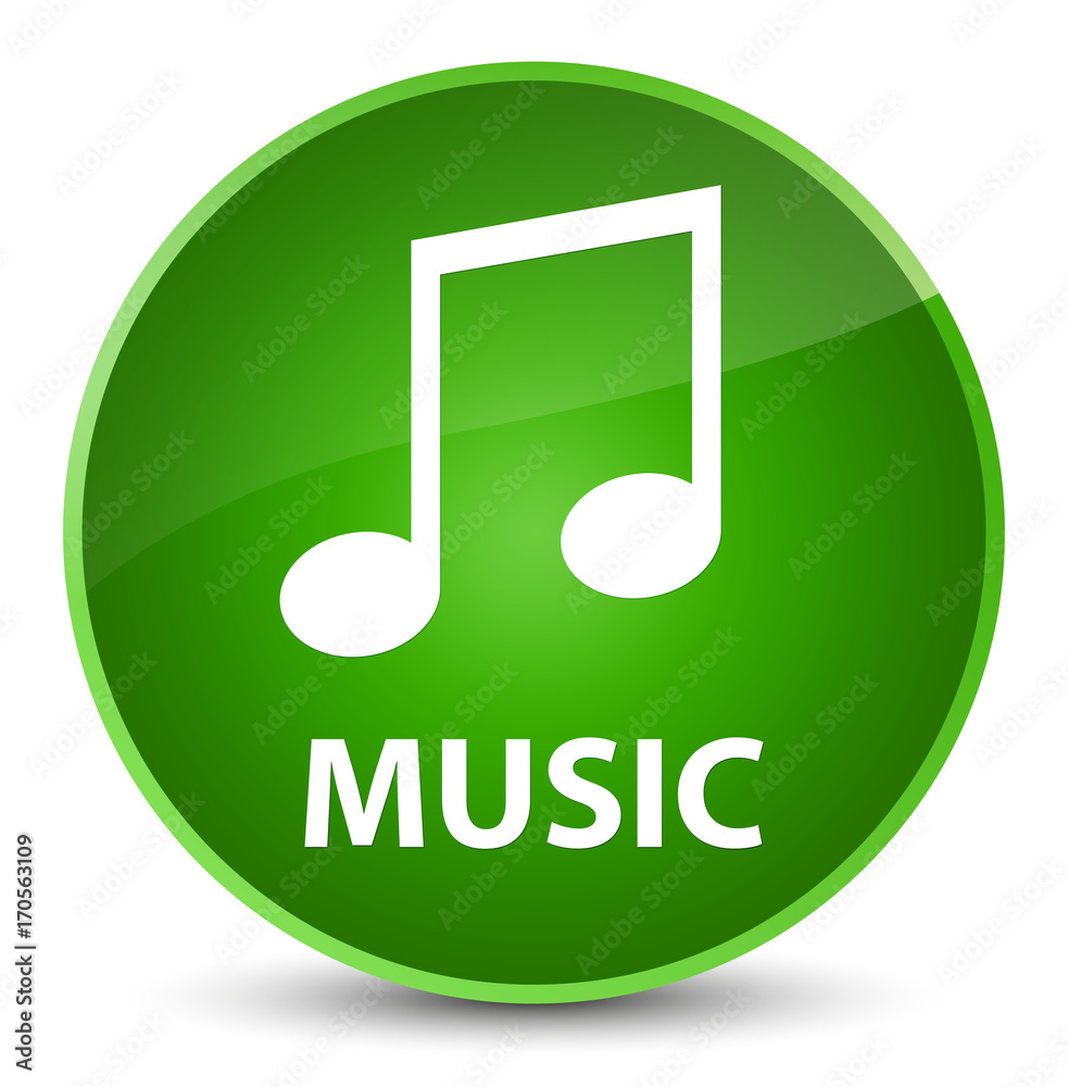 Music (tune icon) elegant green round button Music (tune icon) elegant green round button