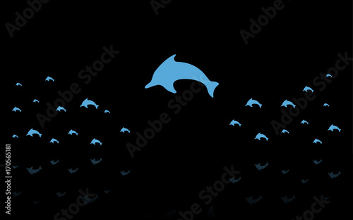 Delfin Reflektierend Schwarz