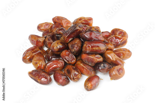 Dried date fruits isolated on white background photo