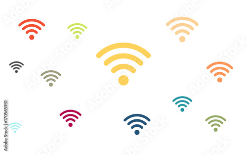 Wallpaper - bunte WLAN Symbole