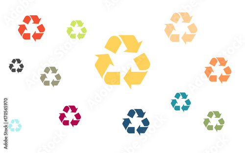 Wallpaper - bunte Recycling Symbole