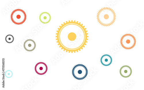 Wallpaper - bunte Zahnräder - Systemeinstellungen