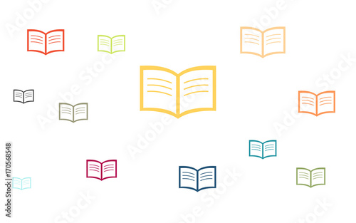 Wallpaper - bunte Bücher - aufgeschlagen