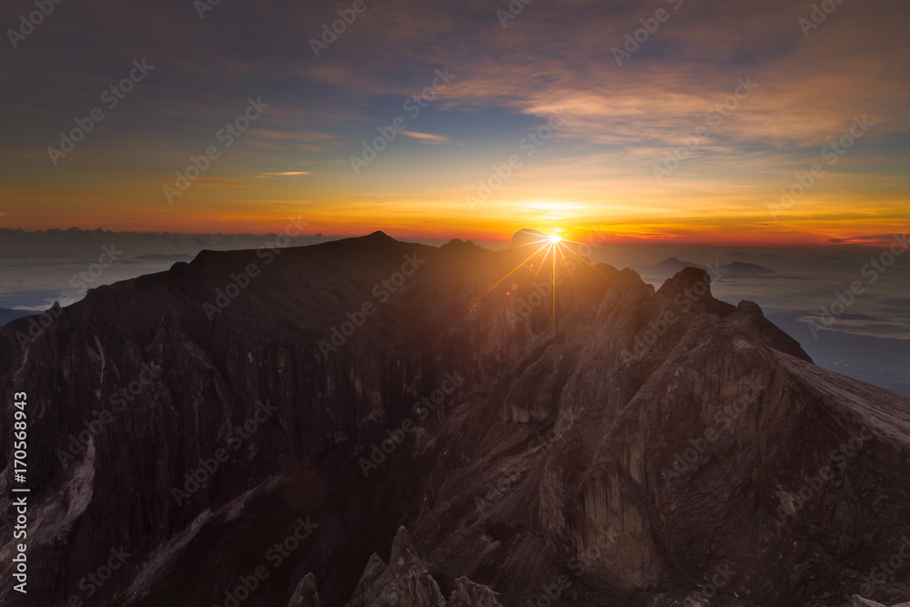 Sunrise on the mountains (Mount Kinabalu, Malaysia)