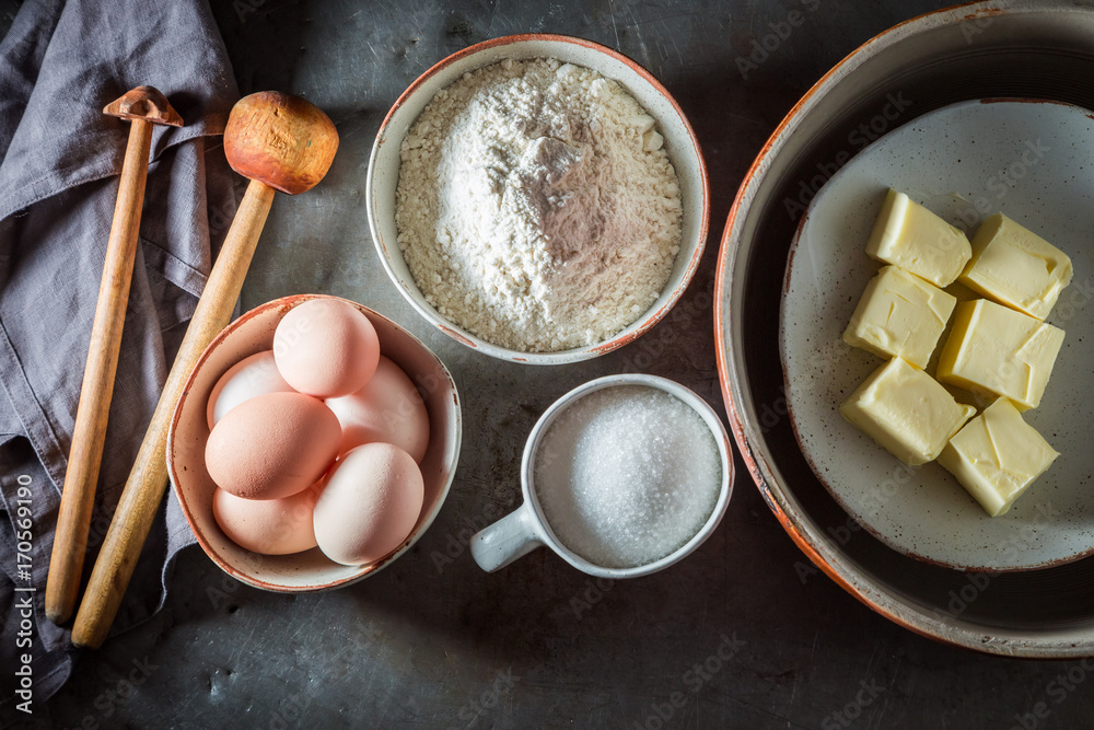Preparation for delicious and fresh cake with blue berries Preparation for delicious and fresh cake with blue berries