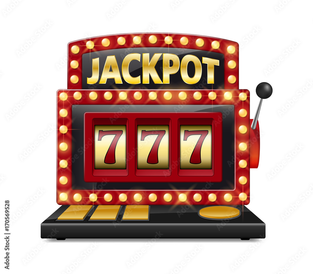 Red slot machine wins the jackpot Isolated on white background. Casino big win  slot machine vector illustration Stock Vector | Adobe Stock