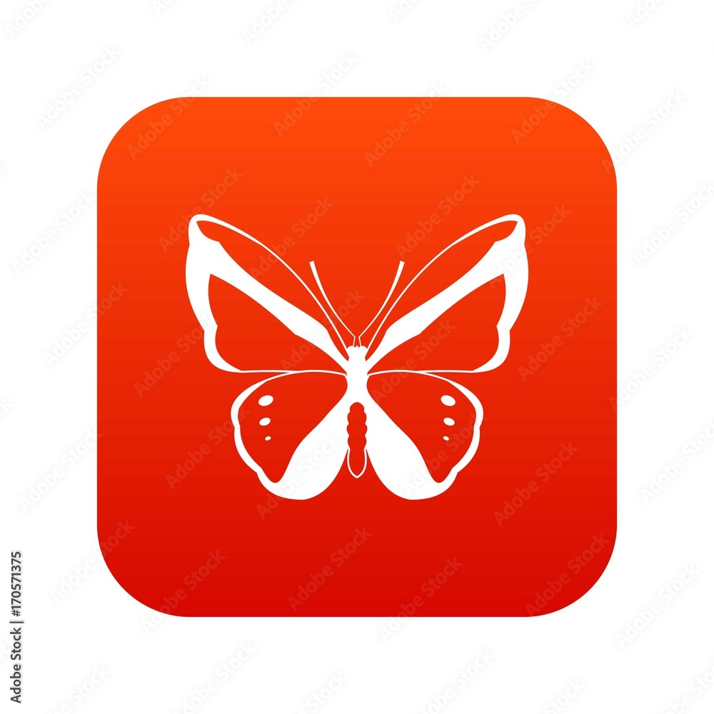 Fototapeta premium Butterfly icon digital red