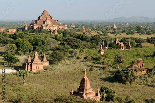 Ancient pagodas and spires of the temples of the World Heritage site at Bagan, Myanmar photo