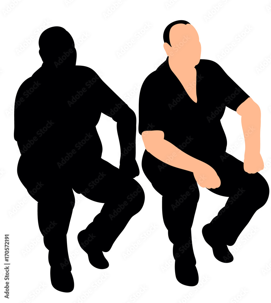 Obraz premium vector, isolated silhouette man sitting