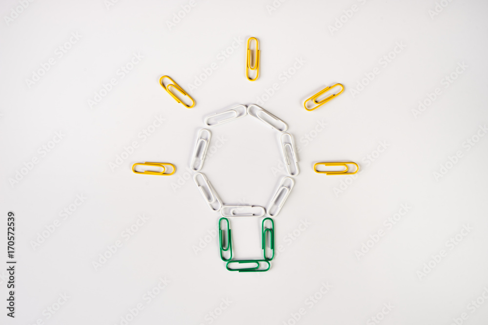 The light bulb is made up of color clips The light bulb is made up of color clips