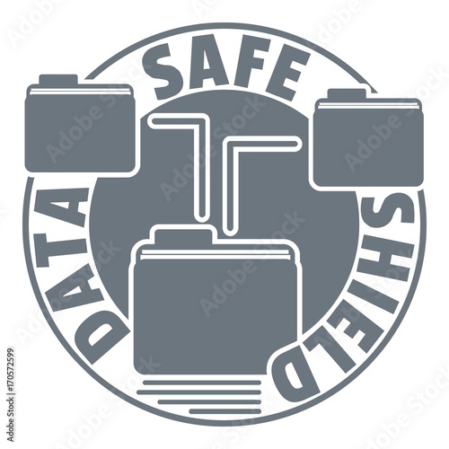 Data save shield logo, simple style