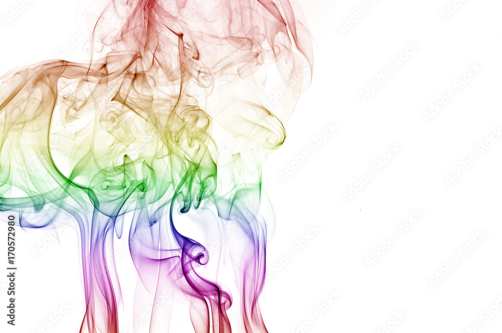 Abstract colorful smoke on white background, smoke background,colorful ink background Abstract colorful smoke on white background, smoke background,colorful ink background