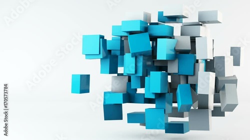 Flying cubes animation background