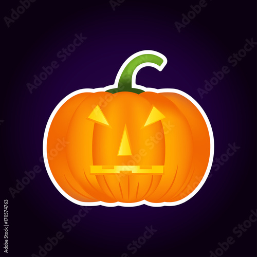 Halloween pumpkin vector icon, emotion variation, emoji.
