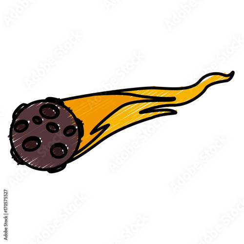 Galaxy asteroid meteor icon vector illustration graphic design