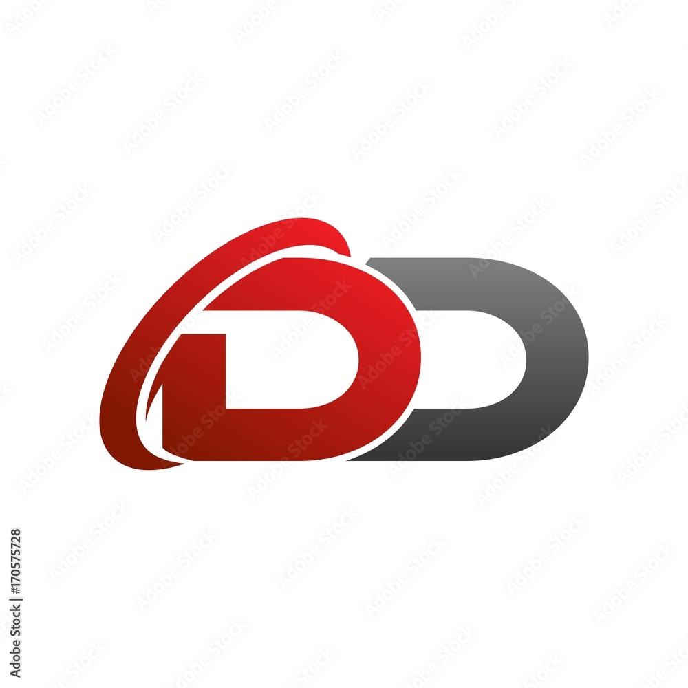 modern vector initial letters logo swoosh da red gray modern vector initial letters logo swoosh da red gray
