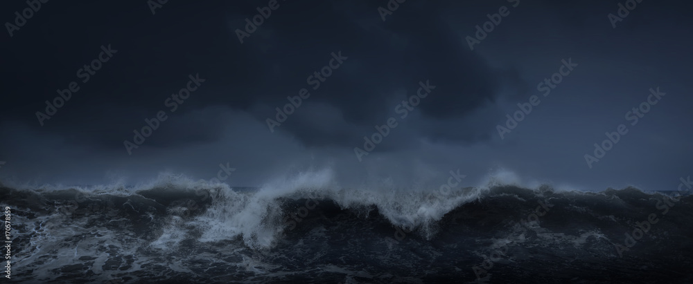 Dark sea stormy background