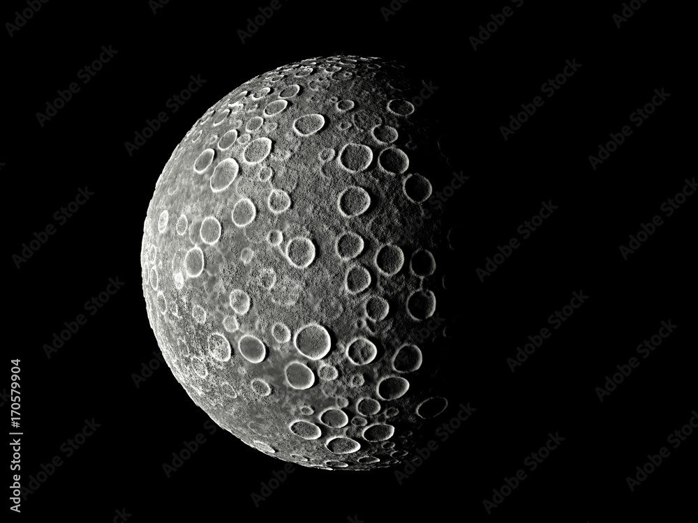 Dwarf planet with asteroid impacts, small bumps Dwarf planet with asteroid impacts, small bumps