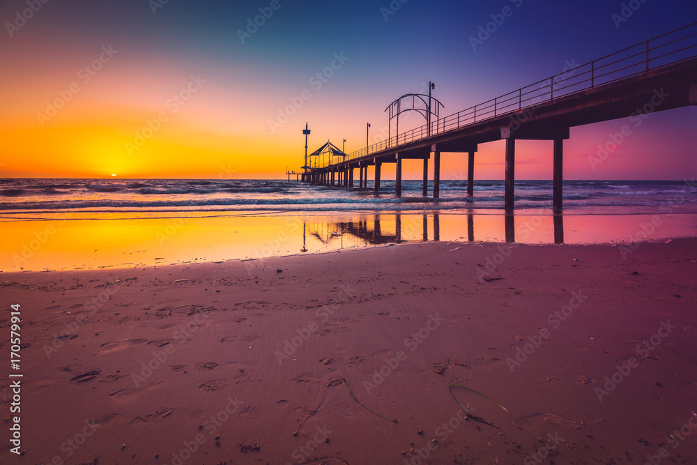 Brighton Beach jetty at sunset