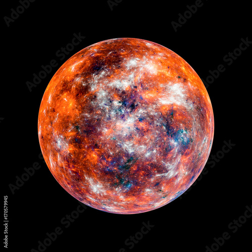 Fototapeta Naklejka Na Ścianę i Meble -  Fiery hot exoplanet high resolution texture