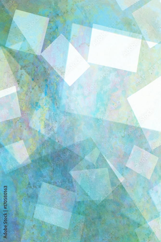 Fototapeta Geometryczni kształty na akwareli - kolorowy abstrakcjonistyczny tło