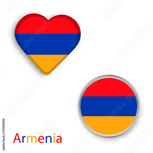 Heart and circle symbols with Armenia flag