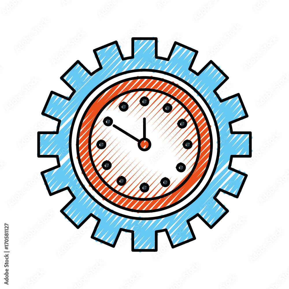clock inside gear business time work concept vector illustration clock inside gear business time work concept vector illustration
