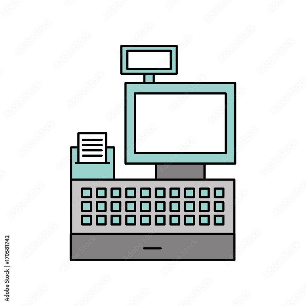 cash register machine keypad display for supermarket vector illustration cash register machine keypad display for supermarket vector illustration
