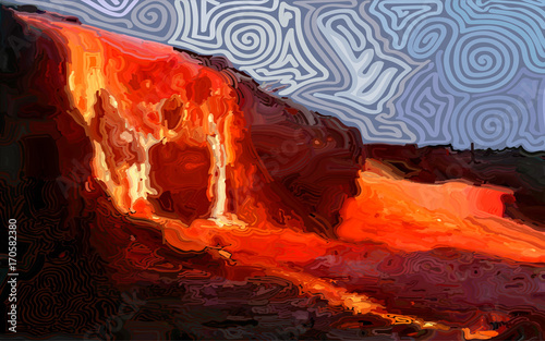 Fiery rivers of lava