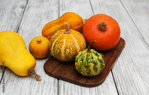 Pumpkins on the table